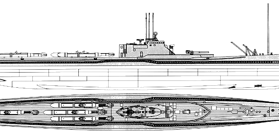 Корабль IJN I-47 [Cruiser Submarine Hei Type] - чертежи, габариты, рисунки